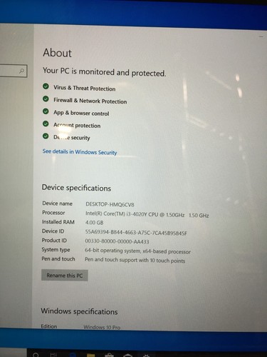 CPU MICROSOFT SURFAC PRO 3 INTEL CORE i3-4020y @ 1,50 GHz 4,00 B RAM - Imagen 6 de 12