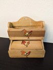 Vtg Chicken Rooster Wooden Mail Organizer Letter Holder Unique Decor Farmhouse