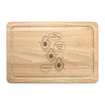 Avocado Eat Me Now Too Late rechteckiges Schneidebrett aus Holz - lustiger Witz