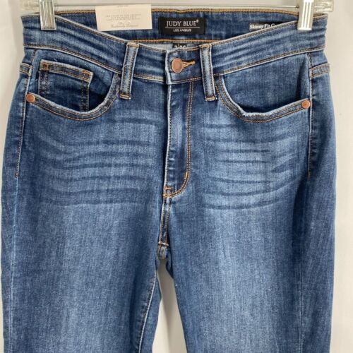 Judy Blue Skinny Fit Capri Stretchy Jeans Mid Rise Raw Hem Casual Size 3/26 - Picture 2 of 8