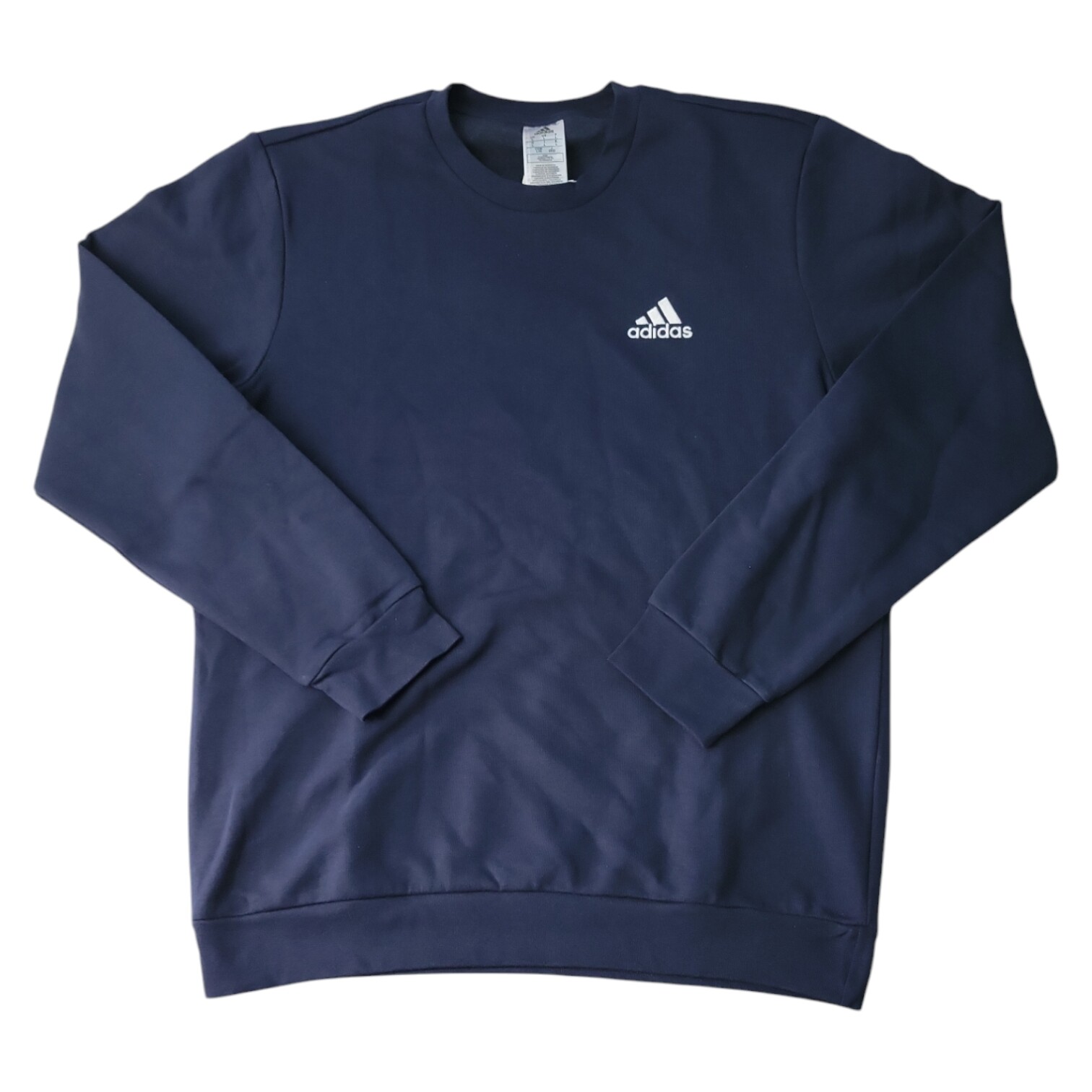 Мужская флисовая толстовка Adidas Essentials с рубчатым подолом и манжетами (черный, L)