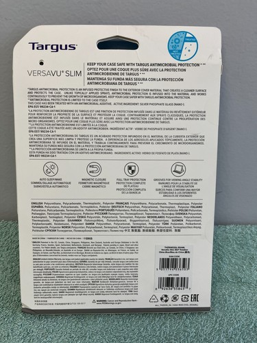 Targus VersaVu Slim 360° Rotation Antimicrobial Case for iPad mini 6 China Blue - Picture 2 of 6