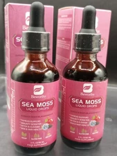 Beworths Sea Moss Liquid Drops - Thyroid & Immune Support -2 Fl Oz Ea. Qty 2