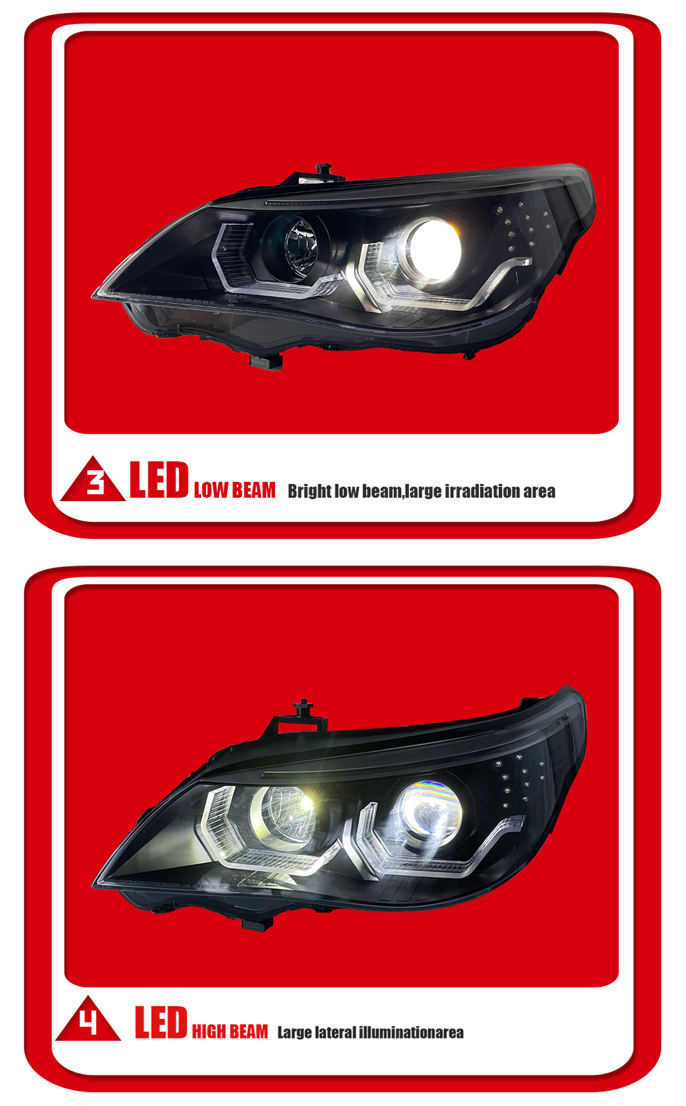 For BMW 5 Series E60 20082010 Headlight Assembly W/LED Turn Signal