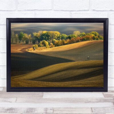 Felder Landschaft Mähren Landwirtschaft Herbst Bäume Wandbild Kunstdruck