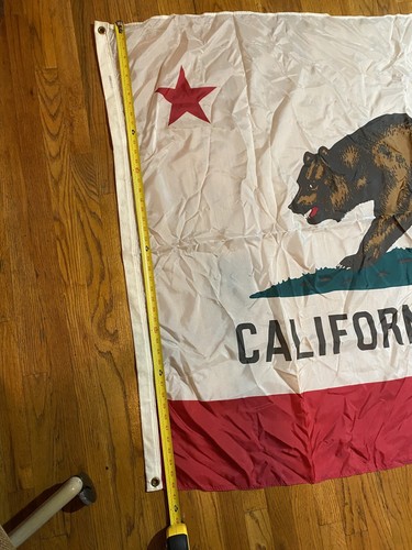 Vintage California Republic State Flag Nylon 47 x 67 " - Picture 5 of 8