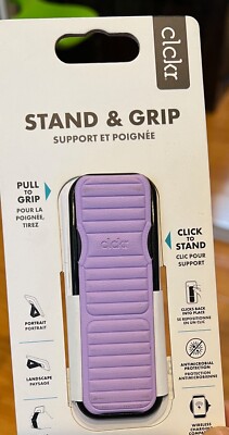 Clckr Leather Phone Grip & Stand - Purple