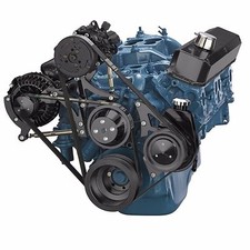 Black Small Block Chrysler Serpentine Pulley Kit 340 360 Mopar Air Conditioning