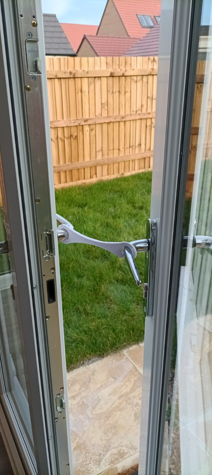 uPVC Door Restrictor Arm Patio French Doors 90 Degree Steel Stay With