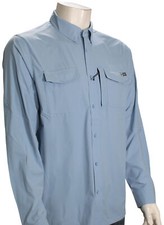 Salty Crew Charter Tech Woven LS Button Down Shirt - Marine Blue - New