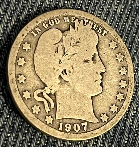 1907 barber Quarter ,  Good +
