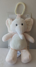 Kelly Baby 10" Elephant Plush Rattle Clip On Lovey Toy Pink Crinkle Ears New