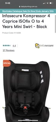 infasecure kompressor 4 caprice isofix convertible seat black swirl