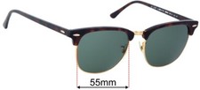 SFx Replacement Sunglass Lenses fits Ray Ban Clubmaster RB3016F - 55mm Wide
