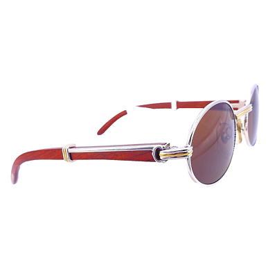 Vintage Cartier Giverny Platinum & Wood 49 20 135b Sunglasses | eBay