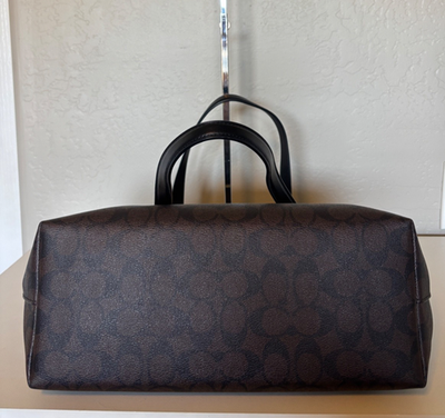 Coach Signature Gallery Zip Tote Bag F79509 ~ Walnut Brown Black