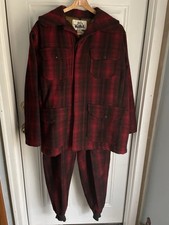Vintage 70 s WOOLRICH Red/Black Buffalo Plaid Jacket and Pants 40/34S
