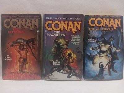 Conan Robert Jordan (Paperback Book Lot) The Defender, Magnificent, Victorious  