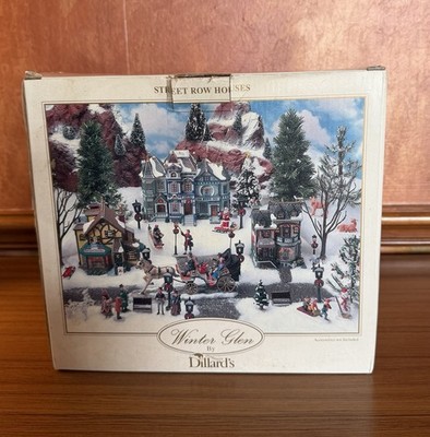 Dillard's Winter Glen Street Row Houses Lighted Christmas Village With Box