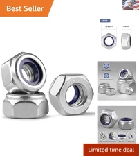 Nylon Insert Coarse Thread M12-1.75 Locknuts - 10 Pack of Stainless Steel Nuts