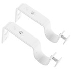 2 Pcs Curtain Rods with Brackets Nailless Holders White Hardware