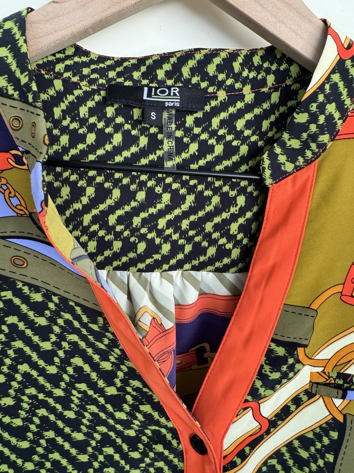 Lior Multicolor Geometric Button Front Blouse S L… - image 2