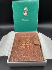 Vintage Tooled Leather Matador Bull Design Planner Organizer Taiwan 1997-2000