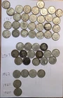 90% Silver Roosevelt Dimes 10c 1960 To 1964 Roll Of 50 Coins￼Circulated￼