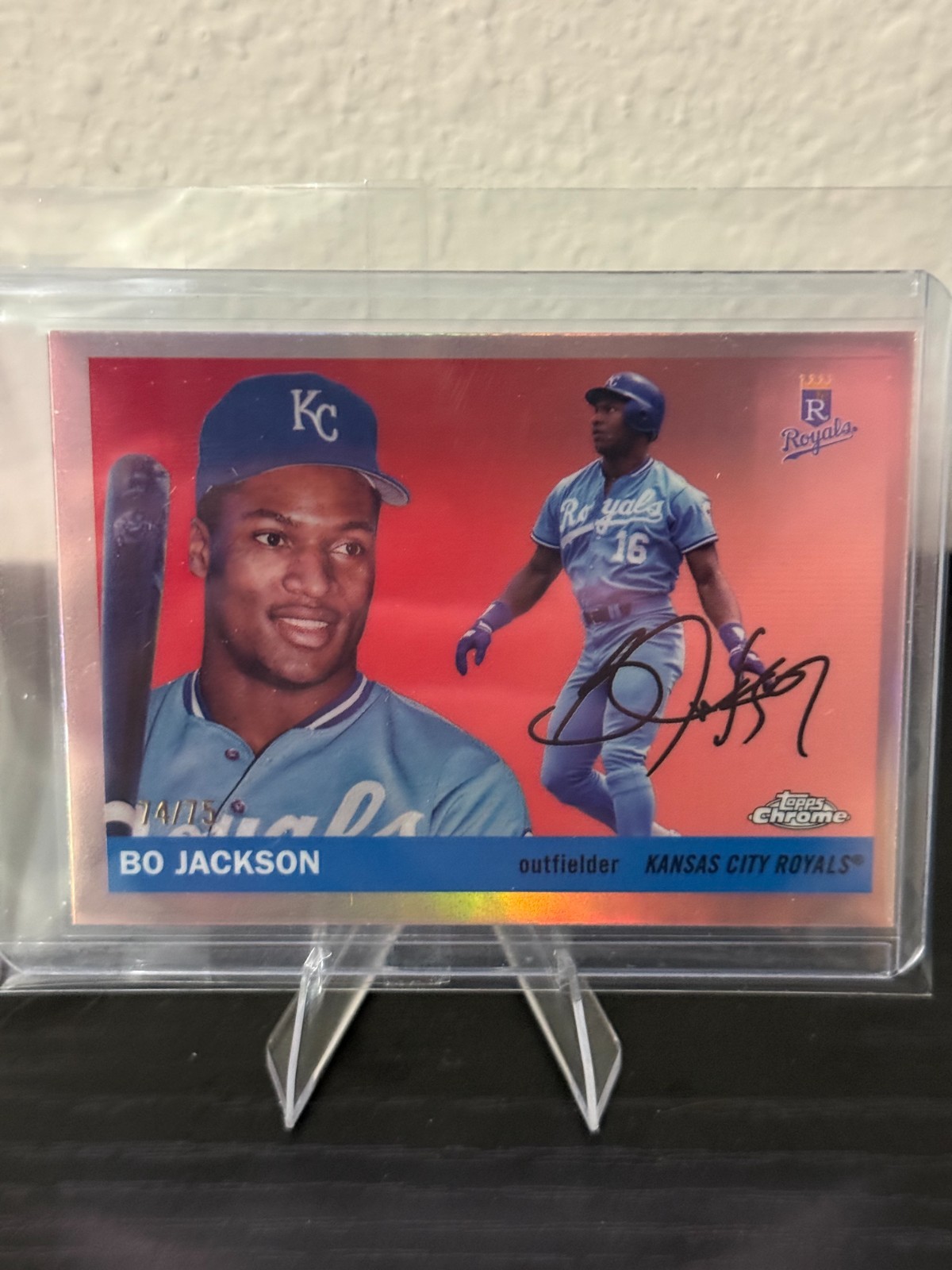 2025 Topps Chrome Platinum Bo Jackson Rose Gold Refractor 74/75 👑!