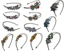 JCGY Dz Pk Combo 8-12 Styles Crystal Flower Butterfly Headbands comboHB1-10