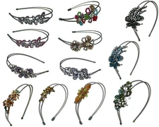 JCGY Dz Pk Combo 8-12 Styles Crystal Flower Butterfly Headbands comboHB1-10