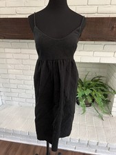 NWT Viola Anthropologie Dress Black Fabric Pockets Sz 2