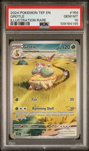 2024 POKEMON TEF EN-TEMPORAL FORCES ILLUSTRATION RARE #164 GROTLE PSA 10