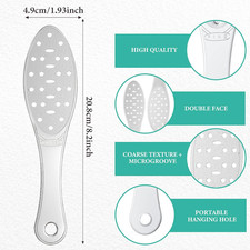 2 Pcs Stainless Steel Foot Scraper Metal Foot File Double Sided File Callus R...