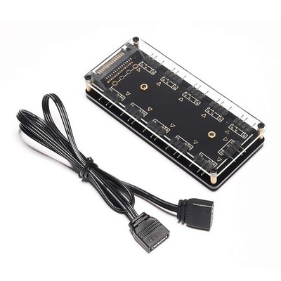 5V 3Pin PC Lüfter Hub RGB 10 Port mit 3Pin Verlängerungskabel für RGB Lüfter LED Licht S