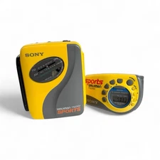 Retro Sony WM-SXF30 Sport AM/FM Portable Cassette Player & Sony Radio Arm Band