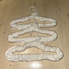 3 white Baby Crocheted Hangers Closet Baby shower clothes