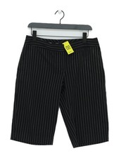 Hobbs Women's Shorts UK 12 Black Striped Wool with Elastane, Other Mom