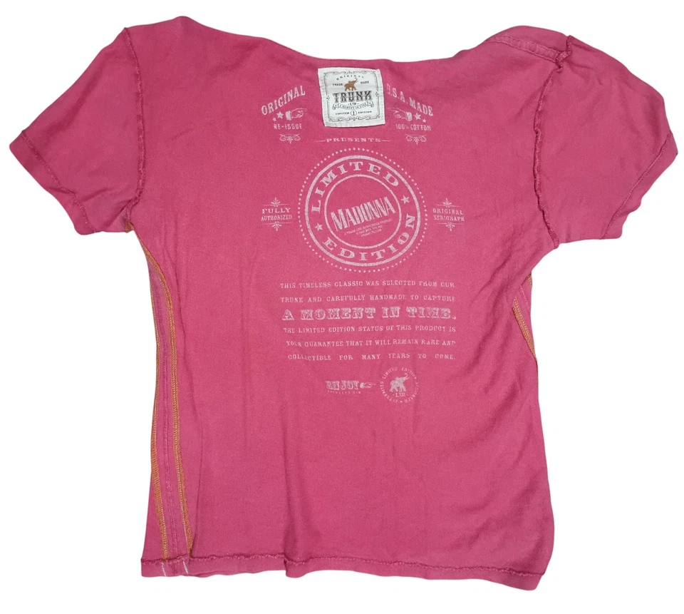 TRUNK LTD Limited Edition Madonna Who's That Girl 1987 World Tour Red Sm T-shirt - Image 3 of 4