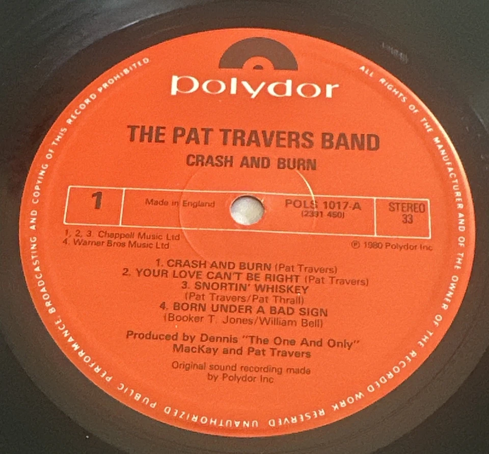 Pat Travers Band - Crash And Burn Lp Vinyl Record Album EX / VG+ - Image 4 of 4