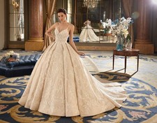 Demetrios DP436/EVA Wedding Dress IVORY Size 10 Bridal Gown Mermaid