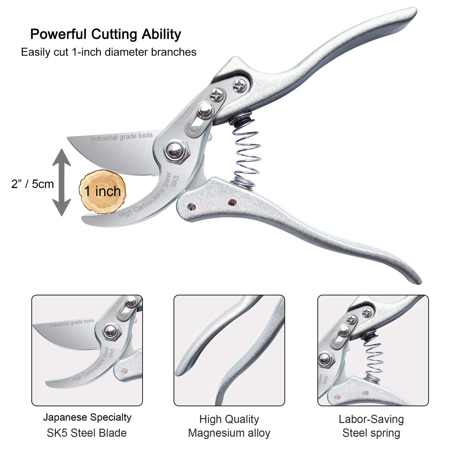 TONMA Pruning Shears for Gardening Made in Japan 8 Inch Bypass Garden Scissor...