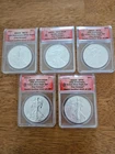 2011 5-Coin 25th Anniversary American Silver Eagle Set ANACS PR/SP/MS 70