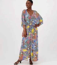 Attitudes by Renee Global Illusions Maxi Dress Tropic Boho Petite Medium A512013