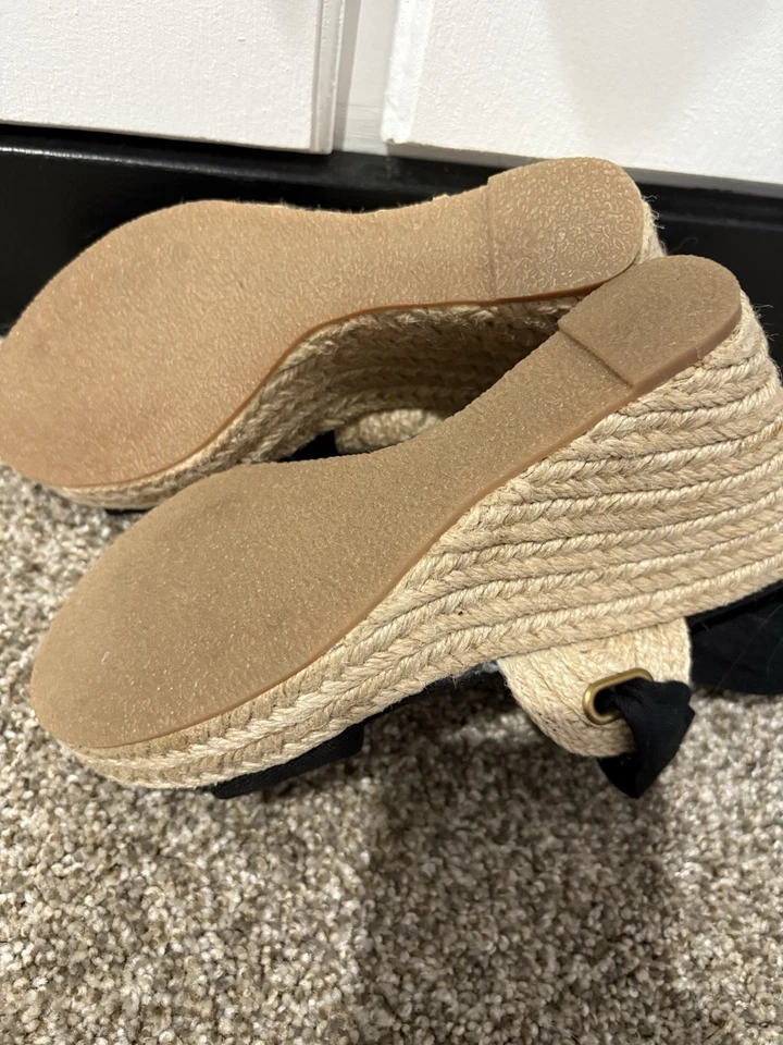 Shoedazzle Black Ankle Strap Wedge Platform Size 9 Women's Foto 4 de 4