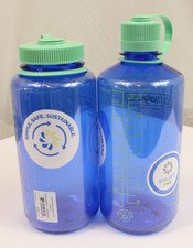 Lot of 2 Nalgene 32oz Wide Mouth  Narrow Mouth Matching Set Cornflower Blue