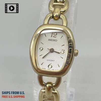 Vtg 1995 [N.MINT] Seiko Lucent 4N21-0950 Qz Watch Gold Women's JP -Ships from US