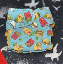 Custom All In One Snap In Inserts Cloth Diaper Cheeseburger  Fries