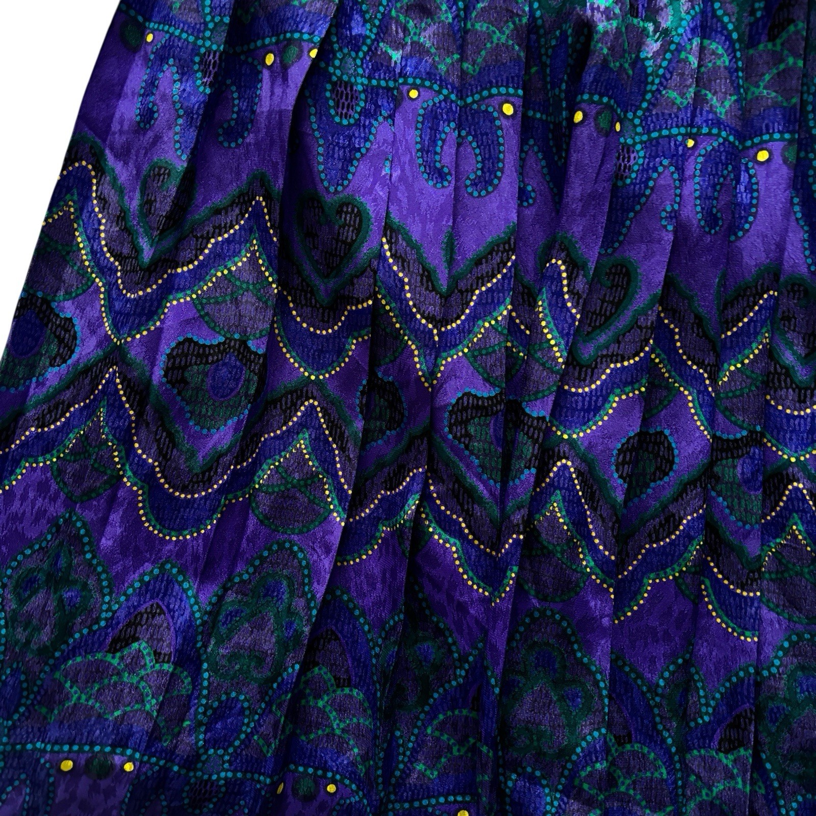 Vintage Skirt 80s Purple Patterned Knee Length Retro Boho Indie 12 image 3