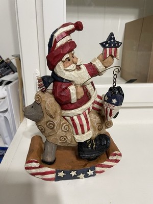 Vintage 9  Americana Santa Rocking Sheep Fishing Heart Christmas Decor